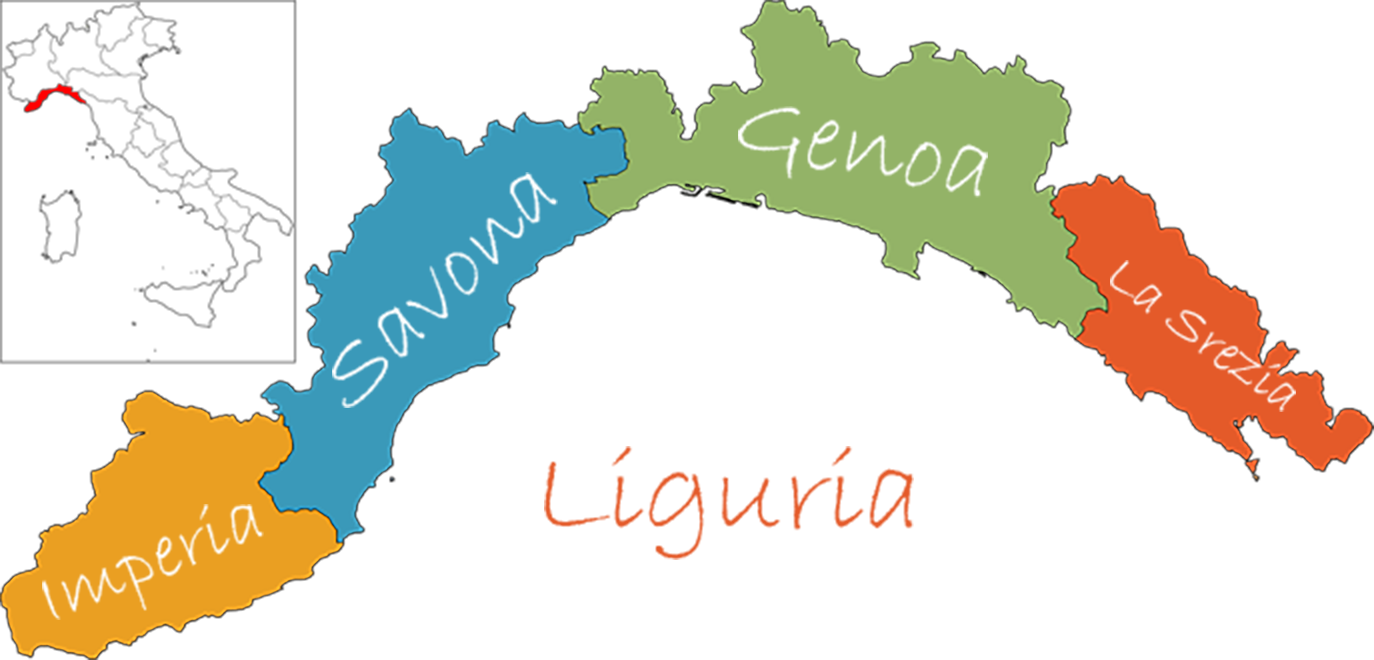 Mappa della Liguria